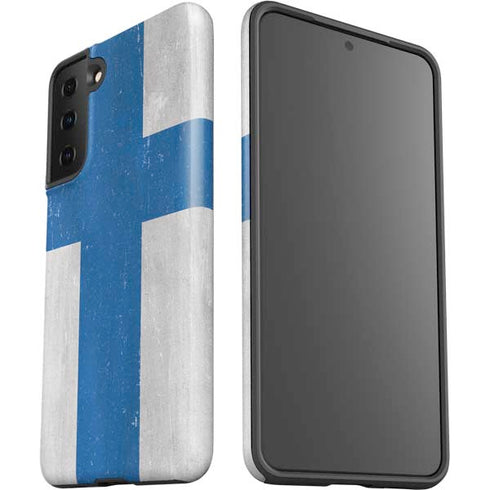Finland Flag Distressed Galaxy S21 FE Pro Case